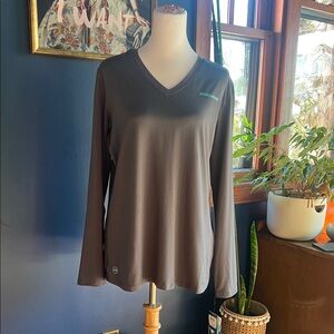 Bauer Gray Long Sleeve V-Neck Base Layer